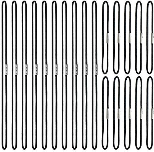 20 Pcs 2 Sizes Elastic Bands for Notebook Stretchy Closure Loop for Travel Journals Black Ties Bookmark for Daily Planner Refills