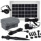Agora-Tec® 3.5W-BL-Li Solar Teichpumpe 3.5 Watt monokristallin mit Lithium Fe Akku und 3 Fach LED Ring inkl. Dämmerungssensor, Hmax.: 210l/h Fontainenhöhe: 0,80 m für Gartenteich oder Springbrunnen