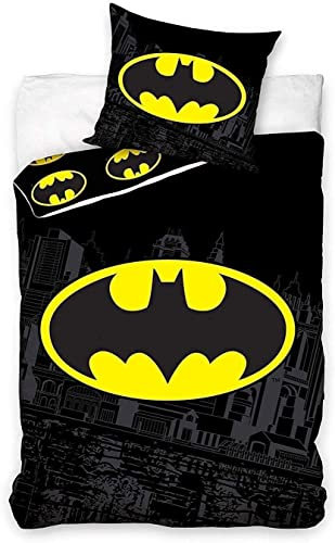Batman Logo – Bettwäsche für Kinder – Bettbezug Baumwolle – 140 x 200 + 50 x 70 cm