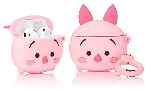 TAOCHEN Cute Case for AirPods 1st/2nd Generation Earbuds with Keychain - Shockproof Protection Covers with Cartoon Pattern Design for AirPods 1 and AirPods 2