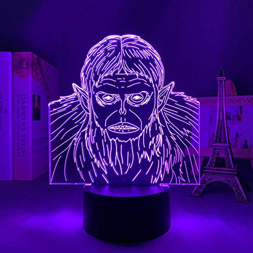Anime Led NIightLight Attack on Titan Beast Titan for Bedroom Decor Manga Shingeki No Kyojin 3d Illusion light kid Birthday Gift-16 Farbe mit Fernbedienung
