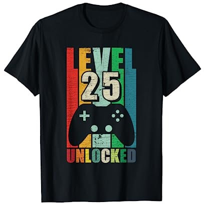 Gaming Vintage 25th Birthday Gift 25 Year Old Boy Girl Gamer T-Shirt