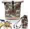 Ikuri Fahrradtasche/Rucksack Kombi Fahrradrucksack aus Plane für Gepäckträger Packtasche Wasserdicht für Frauen - Modell Animals