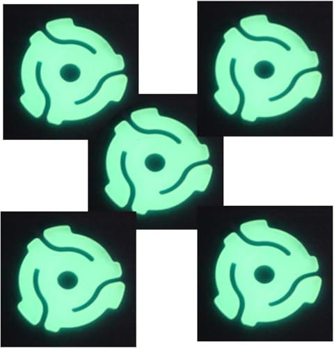5 pcs Glow in the Dark 45 rpm Vinyl Record 7 Inch Inserts Adaptors | Spindles | Record Center Adapter | Record Center Adapter | Jukebox Centre Adaptor | Record Middles |