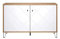 Newfurn Kommode Weiß Matt Artisan Eiche Sideboard Skandi Modern - 123x76x40 cm (BxHxT) - Highboard Anrichte - Wohnzimmer Gästezimmer Büro