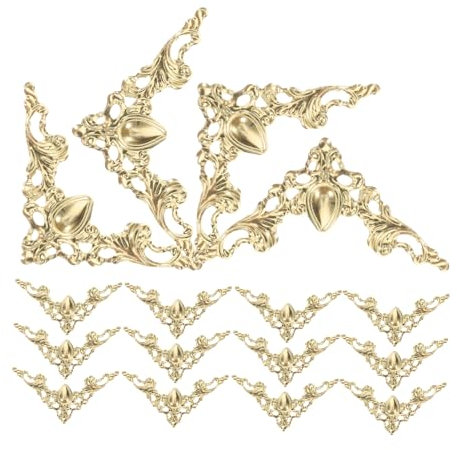 TOYANDONA 24stücke Vintage Metall Eckenschutz Für Bücher Alben Und Scrapbooks Gelbe Dekorative Ecken Antiker Stil Schützt Und Verziert Ihre Schätze