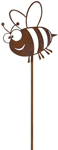 B2S BACK2SEASON Metall Stecker Biene filigran Edelrost Rostfigur Gartenstecker Dekoration H=51 cm