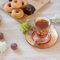 MY SOUK UG Set di bicchieri da tè turchi arabi e piattini in stile istanbul in 12 bicchieri da tè fatti a mano, sei bellissimi piattini, sei bicchieri da tè turchi (ISTANBUL STYLE)