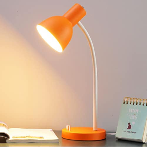 SXYSXYSXY Modern Schreibtischlampe Kinder Leselampe LED Verstellbarer Kopf Tischlampe büro Retro Lesetischlampe Einfache Klassische Studierlampe Arbeitslampe Schlafzimmer Nachttischlampe,Orange
