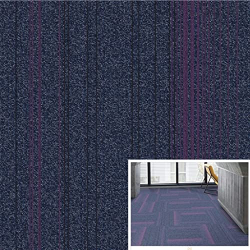 Splicing Carpet Squares Anti-Slip Bitumen Backed Hard Wearing Striped Carpet Floor Tiles Washable Heavy Duty for Residential Commercial Flooring (Color : Style3, Size : 80Pcs)