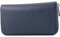 modamoda de SILBER-P02 Damen Leder Geldbörse Portemonnaie lang Handmade in Italy, Farbe:Saphirblau