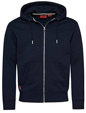 Superdry Herren Essential Kapuzenjacke mit Logo Sattes Marineblau Meliert XXXL