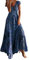 NNGOTD Tunique d'été pour Femme Col V Robe Droite Fluide Manches 3/4 Mi Longue Chemise Bohème A-Line Volant Sexy Chic Rétro de Plage Cocktail