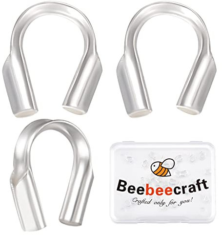 Beebeecraft 40 Stück 925 Drahtwächter Aus Sterlingsilber In U-Form Drahtschutzschlaufen 0.6 mm Gewindeschutz Für Die Schmuckherstellung Ohrringe Armbänder Halsketten
