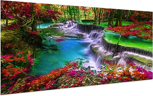 Aapxi Malen Nach Zahlen Erwachsene Landschaft 90 x 40 cm - DIY Handgemalt Ölgemälde Kit für Anfänger und Erwachsene,inklusive Knitterfreie Leinwand,Pinsel und Acrylfarben-Haus Deko(Rahmenlos)