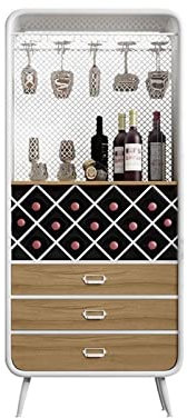 FIONEL Barschrank Multifunktionaler Spirituosenschrank raumhohe Weinschrank Sideboard Vintage Weinregal Schmiedeeisen Restaurant kleine Schließfächer Wine Rack (Size : 76cm)