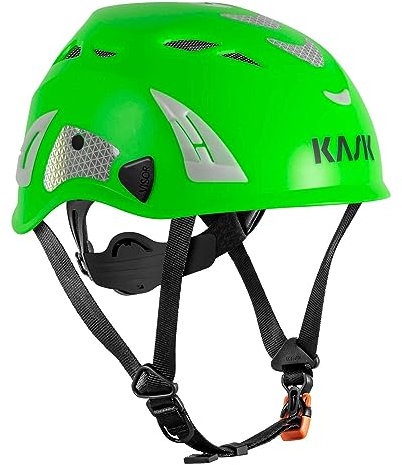 KASK Schutzhelm Superplasma HI VIZ - Arbeitsschutzhelm, Drehrad, Reflexstreifen, EN 397, Farbe:hellgrün