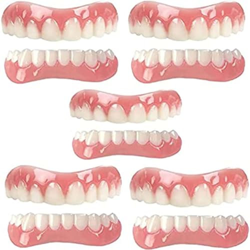 Sofort Zähne Aufkleber Zahnprothese Provisorischer Naturton Oberkiefer ​und Unterkiefer Perfektes lächeln Zähne Prothese Furnier Reparieren Sie schnell Ihre Zahn und Lächeln,01,5PCS