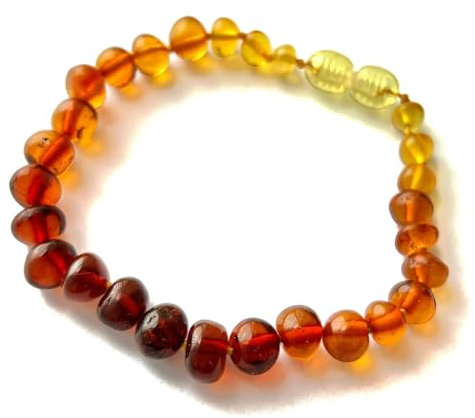 SilverAmber Jewellery UK New Baltischer Bernstein Fußkettchen Armband Ombre – handgefertigt Bernstein poliert Perlen – Premium-Qualität – Größen 12–27 cm – (Größe: 15 cm), Harz Kunstharz