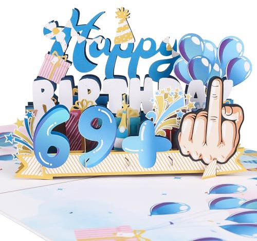 Geburtstagskarte zum 70. Pop Up Grußkarten, Lustige Geburtstagskarte, 69 + 1, Geburtstagskarten mit Umschlag für Frauen Männer, Personalisierte Geschenke