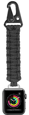 Bshirmay Paracord Keychain Clip Compatible with Apple Watch Fob Military Braided Strap 42/44mm Series 10/9/Ultra 2/SE/8/7/6/5/4/3/2/1 iWatch Series Accessories