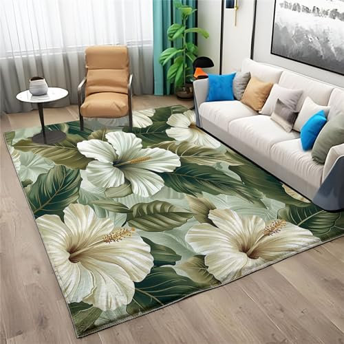 Teppich Wohnzimmer Schlafzimmer 160 X 230 cm Kurzflor Teppiche Waschbar Weich Flauschiger rutschfest Fußmatte Weißer Windendruck, Multi