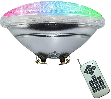 WZYJLyds Ampoules de Piscine, Spot LED Piscine Encastrable RGBW Ampoule de Rechange PAR56 12V AC Corps en Verre Épaissi IP68 Étanche avec Télécommande(Size:12W)