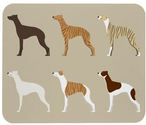 VAPOKF Gaming Mouse Pad, Whippet Dogs Prints Mouse Mat for Desk Home Office, Non-Slip Rubber Base Keyboard Pad, Laptop Desk Pad Mousepad