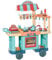 HOMCOM Cocina de Juguete para Niños de 3-6 Años Cocina Infantil con Ruedas Caja Registradora y Accesorios para Cocinar 79,5x33x90,5 cm Multicolor