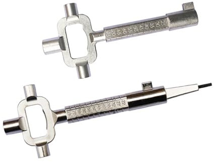 Hitopin 2 Pezzi Chiave Universale Per Serrature, Chiave da Costruzione Universale, Chiavi Universali per la Costruzion, Chiave universale in lega di zinco, per Finestre e Porte(Argentato)