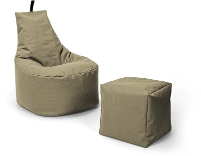 Nadimaideal Sitzsack XL - XXL für Kinder, Teenager & Erwachsene | Indoor & Outdoor | bereits gefüllt | Sitzsack Gaming | Füllung EPS Perlen (Gold, XL - Durchmesser 65 cm - für Kinder)