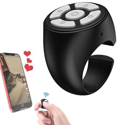 Scrolling Ring für Tik-Tok, Fernbedienung Page Turner, Tragbarer Fingertip Pager, Lazy Fingertip Kabellose Bluetooths Fernbedienung, Turn Ringe Seitenwender Bildschirmklicker, für Telefone und Tablets