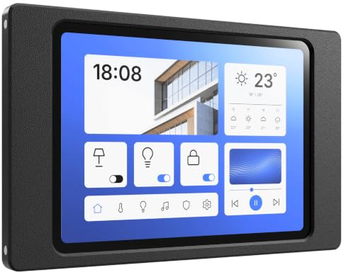 Cleverstation Tablet Wandhalterung für Lenovo Tab M9 (9 Zoll, TB310) - Passgenauer & Flacher Rahmen für Smart Home Display & Dashboard - Feste Montage mit Kabelführung - Schwarz