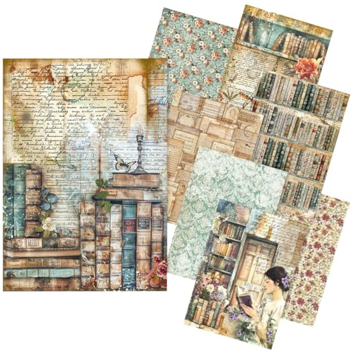 Ciao Bella Motiv-Strohseiden Sortiment Book Lovers DIN A5 8 Stk Papier