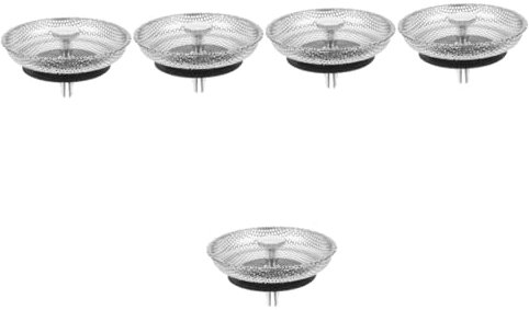 Angoily 5piezas Colador De Drenaje De Acero Inoxidable Tapón para Fregadero Antibloqueo Filtro De Cocina Fácil De Instalar y Limpiar Accesorio De Cocina Duradero