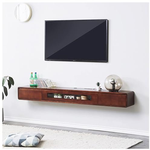 Schwimmende TV -Konsole Wand Montiert Unter TV -Ständer Schwimmende TV -Konsole Unterhaltung Regalschrank Mit Schubladen Und Lagerung Für Wohnzimmer Schlafzimmer Medienraum(Size:120x24x20cm,Color:d)