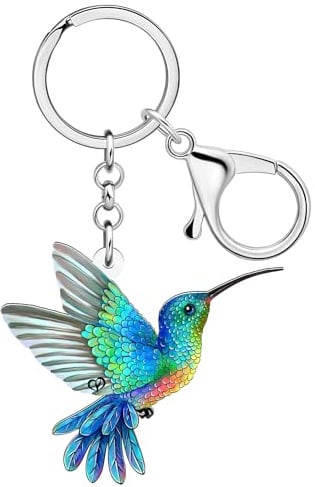 DUOWEI Niedliche Kolibri Schlüsselanhänger Schlüsselring Tiere Vogelliebhaber Geschenke für Damen Mädchen Autoschlüssel Brieftasche Rucksack Zubehör