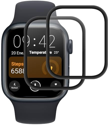 2 Stück Panzer Schutz Glas für Apple Watch Series 7/8/9 41mm, Panzerglas Schutzfolie,[9H Härte][HD Klare][Blasenfrei][Anti-Kratzen] Panzerfolie Glass
