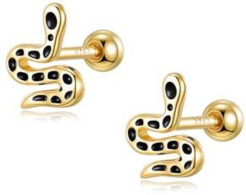 PHNIBIRD Helix Piercings Gold Schlangen Tragus Ohrstecker Silber 925 für Mädchen Damen Knorpel Ohrringe Stecker