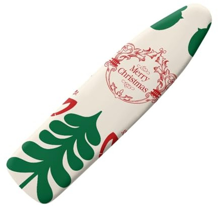 Ironing Board Covers 110 x 35cm Padded Christmas Green Bungee Elasticated, Resists Scorching and Easy Fit Mini & Portable Ironing Boards Cover