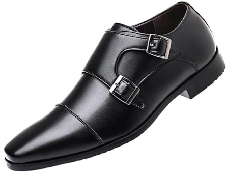 JXpxbao Herren Anzugschuhe Klassischer Business Derby Hochzeit Schuhe Monkstrap Formale Abendschuhe EU38-47