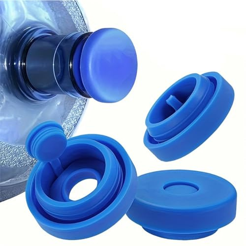 YXL Water Jug Cap, Silicone Water Bottle Caps with Hole for 55mm Water Bottle, Non-Spill Water Dispenser Lids Replacement for 3 & 5 Gallon Bottle