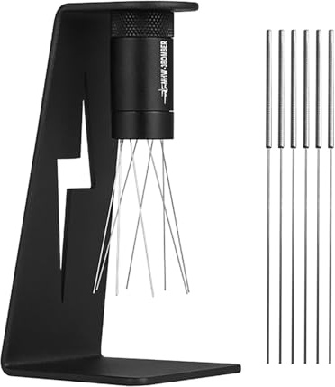 ERYUE MHW-3BOMBER Verstellbarer WDT Tool Effizienter Kaffeeverteiler mit 8 Nadeln, Stufenlose Einstellung für Barista-Werkzeuge und Kaffeezubehör