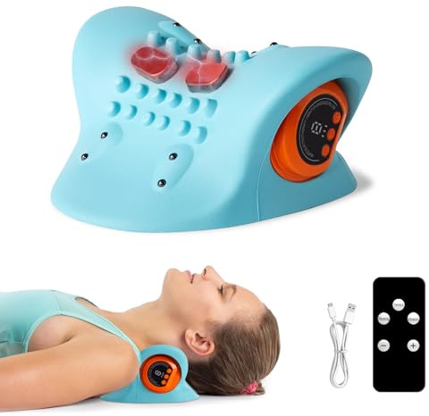 Nackenmassagegerät mit Wärme, Kabelloses Massagekissen für Nacken und Schultern, 3 Modi & 6 Intensitätsstufen – Ideal zur Nackenmassage und als Nackenstrecker bei Verspannungen