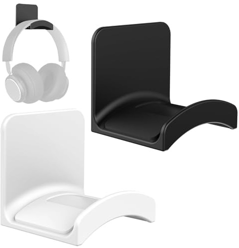 2 Pezzi Supporto Cuffie, Porta Cuffie da Scrivania, Supporto Cuffie Gaming, Universale Gancio Appendi Cuffie Staffa, Supporto da Parete per Cuffie, per Tavolo, Parete, Vetro, Metallo
