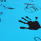 Blue Plastic Splash Mat Table Protector Paint Brush Design for Kids Art Painting by BCreative ®