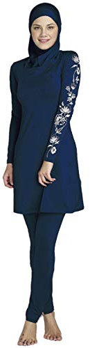 RSSR Dezente muslimische Bademode für Frauen und Mädchen, Schwimmanzug (Hijab/Burkini), Damen, Marineblau, XL