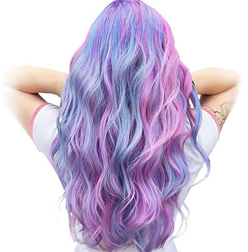 STfantasy Parrucca Donna Lungo Ondulato Arcobaleno Moda Carneval Parrucche Women ogni giorno Cosplay Costume Party