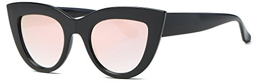 kimorn Occhi Di Gatto Occhiali Da Sole Di Per Donna Cerniere In Metallo Bicchieri K0568 (Nero&Rosa)