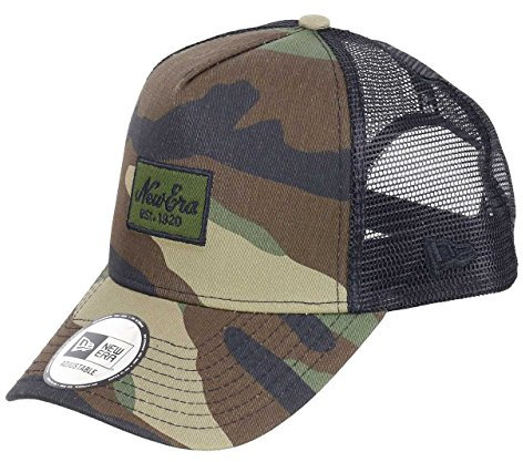 New Era Script Patch Camouflage A-Frame Trucker Cap - One-Size
